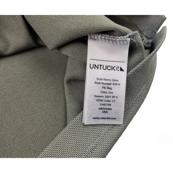 UNTUCKit Men’s Gray Short Sleeve Polo Shirt – Size XXXL - Picture 5 of 6